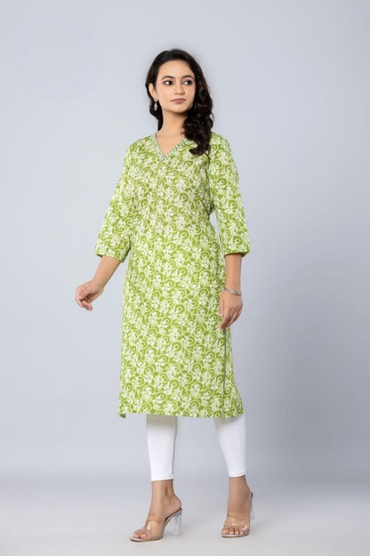 PickCell Printed Long Kurti  Poly Cotton Fabric