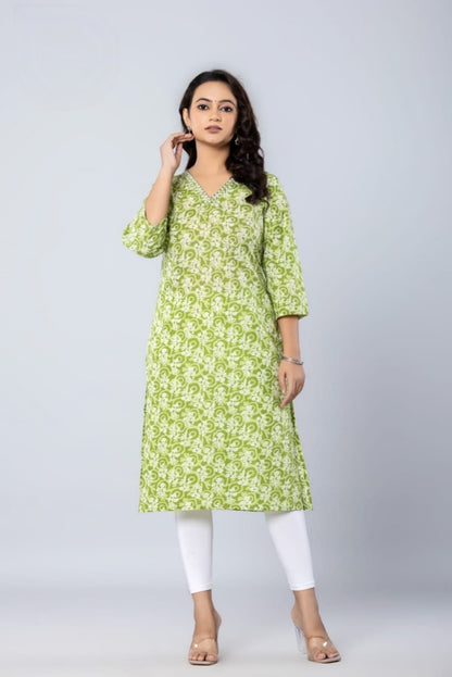 PickCell Printed Long Kurti  Poly Cotton Fabric