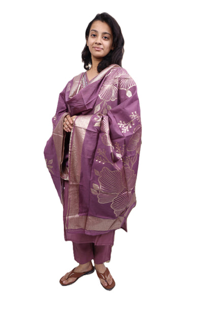 PickCell Premium Handwork Kurti With Bottom & Dupatta (Glass & Stone work)