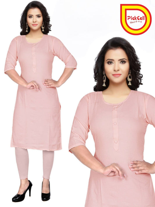 PickCell Babli Dyed Plain & SiroSki Work Kurti – Popcorn Fabric SiroSki work. Stylish, comfortable & perfect for daily wear, office & festive looks.