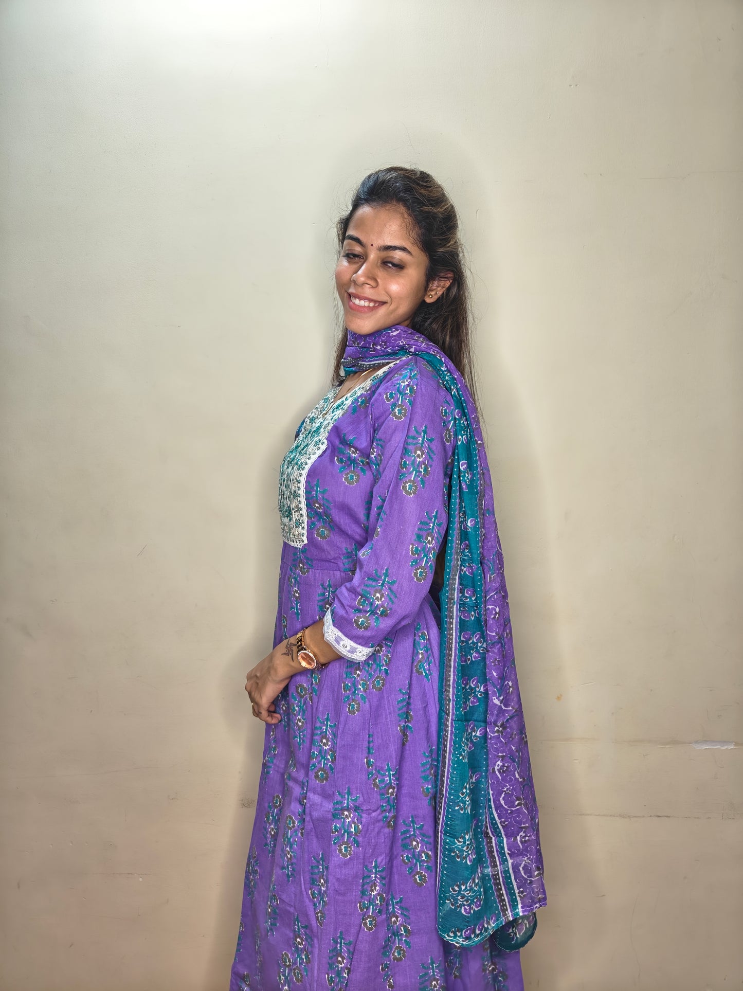 PickCell Heavy Embrodiary Work Kurti with Bottom & Dupatta