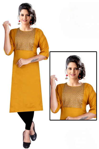 PickCell Kiwi Dyed Plain Kurti - Heavy Rayon Fabric
