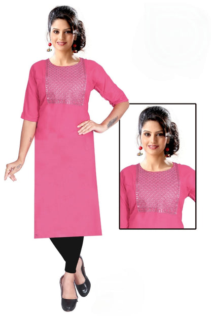 PickCell Kiwi Dyed Plain Kurti - Heavy Rayon Fabric