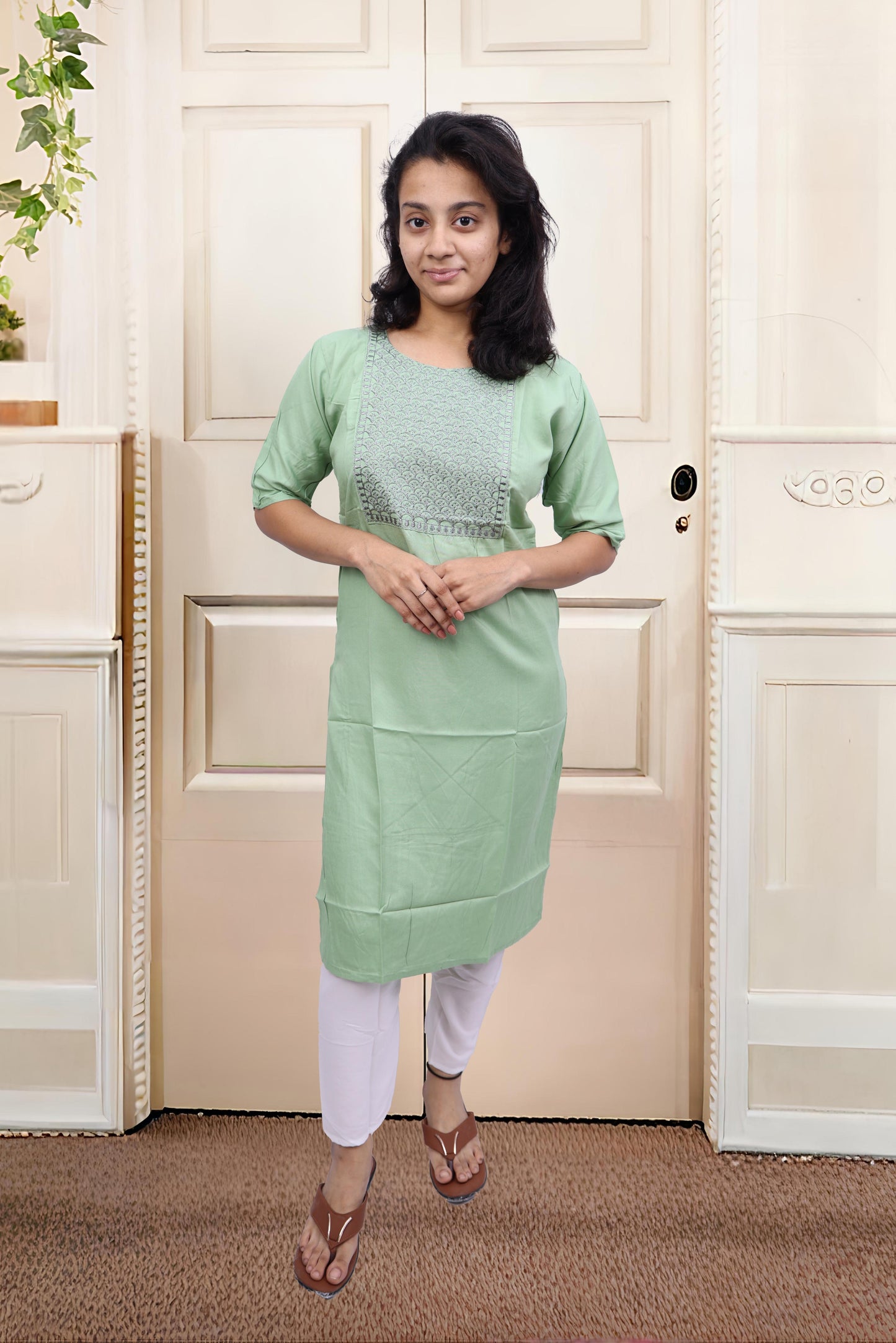 PickCell Kiwi Dyed Plain Kurti – Heavy Rayon Fabric | Elegant & Comfortable l✨ Elegant Simplicity in Premium Fabric