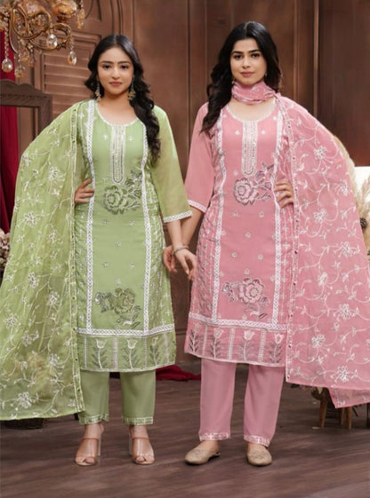 PickCell Embroidery Work Kurti Set  Kurti, Bottom & Dupatta | Premium Collection | Women Designer Ethnic Wear