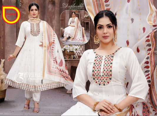 PickCell Blooming Vichitra Silk 3-Piece Ghera Kurti Set with Digital Jacquard Dupatta – Premium Ethnic Wear for Women & Girls