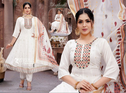 PickCell Blooming Vichitra Silk 3-Piece Ghera Kurti Set with Digital Jacquard Dupatta  Premium Ethnic Wear for Women & Girls