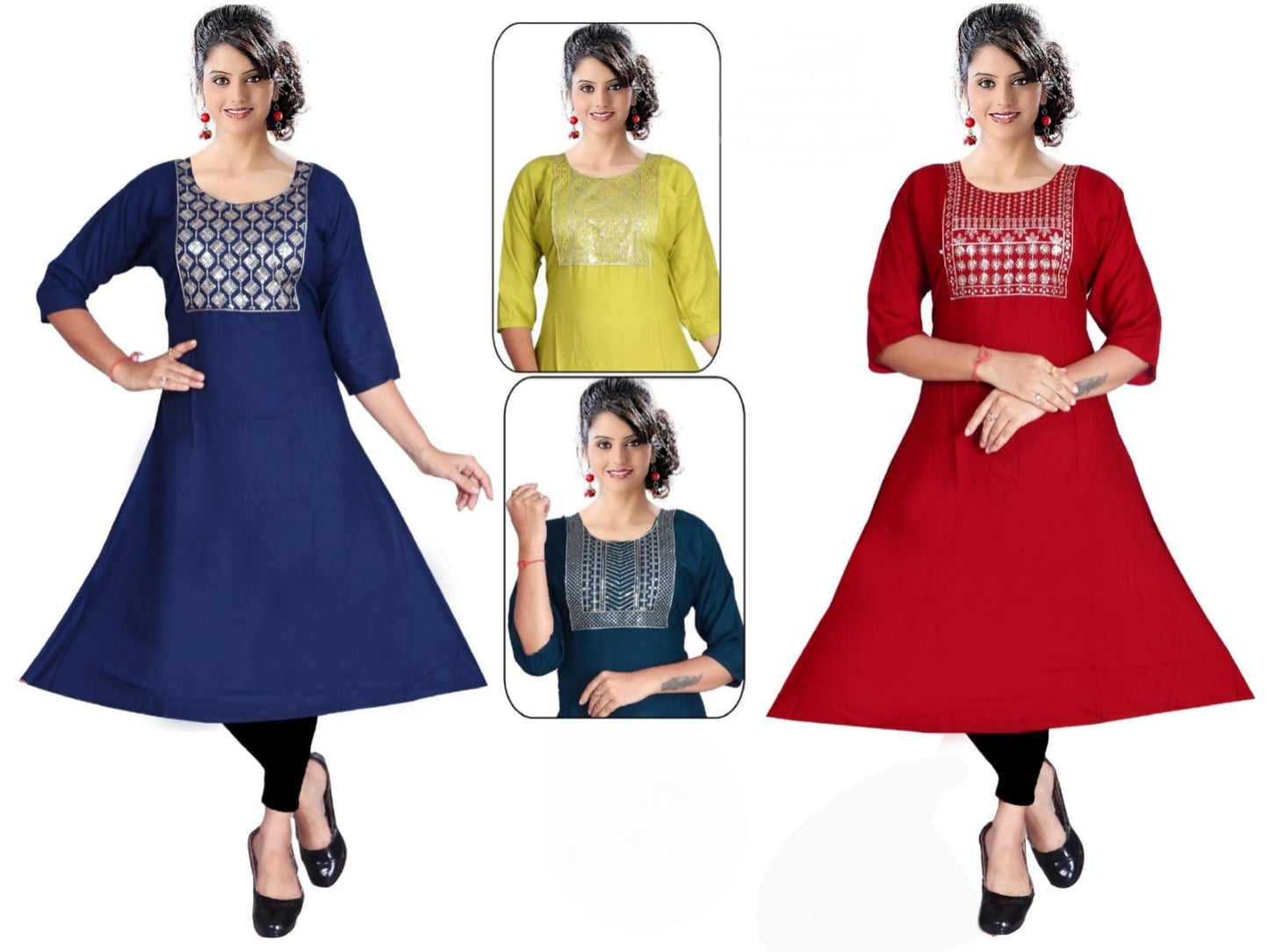 PickCell Navya Heavy Rayon Kurti with Neck Work  Stylish Women Kurti for Party & Daily Wear