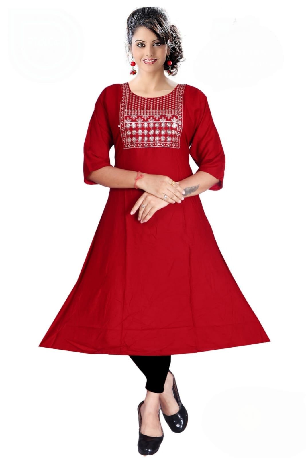 PickCell Navya Heavy Rayon Kurti with Neck Work  Stylish Women Kurti for Party & Daily Wear