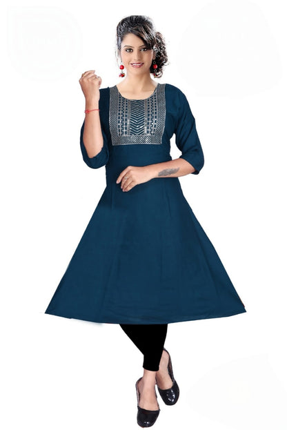 PickCell Navya Heavy Rayon Kurti with Neck Work  Stylish Women Kurti for Party & Daily Wear