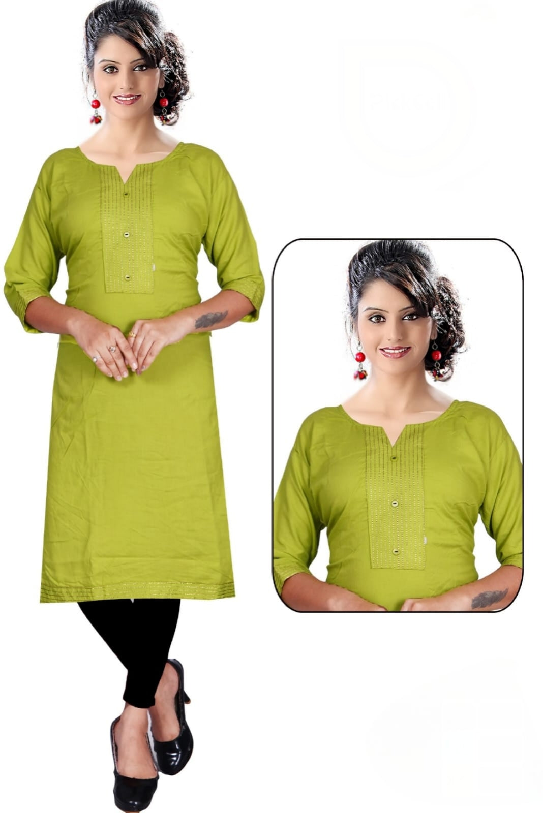 PickCell Gold Line Rayon Kurti  Elegant Ethnic Wear for Women | Party & Daily Wear