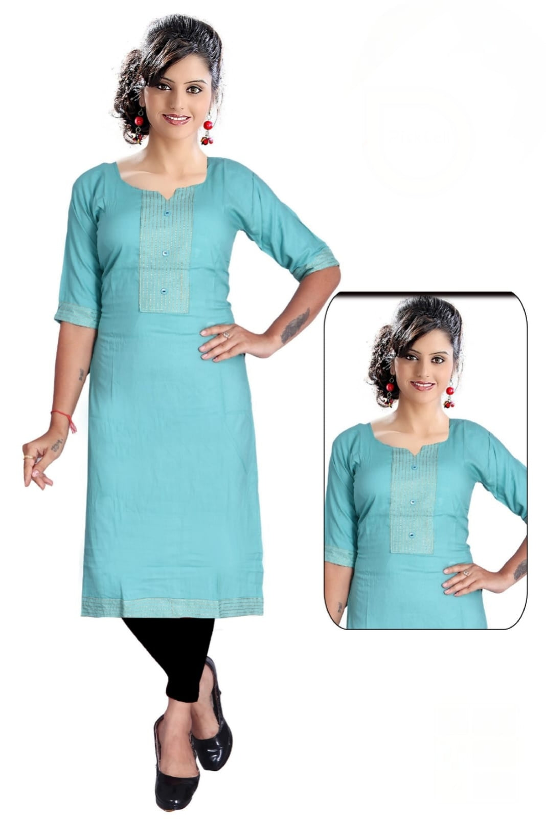 PickCell Gold Line Rayon Kurti  Elegant Ethnic Wear for Women | Party & Daily Wear
