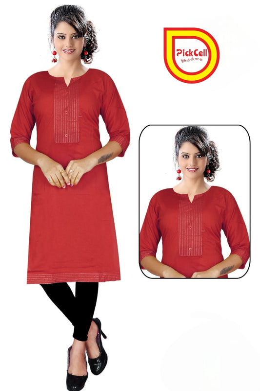 PickCell Gold Line Rayon Kurti – Elegant Ethnic Wear for Women | Party & Daily Wear
