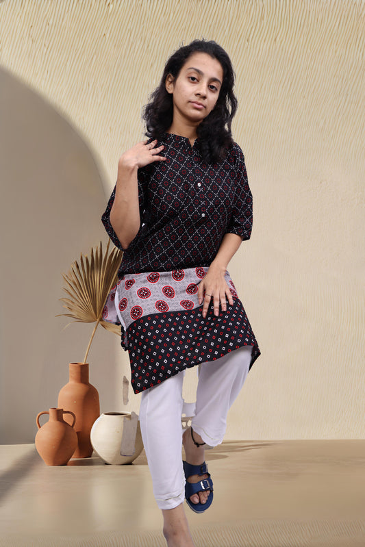 PickCell Black Printed Kurti