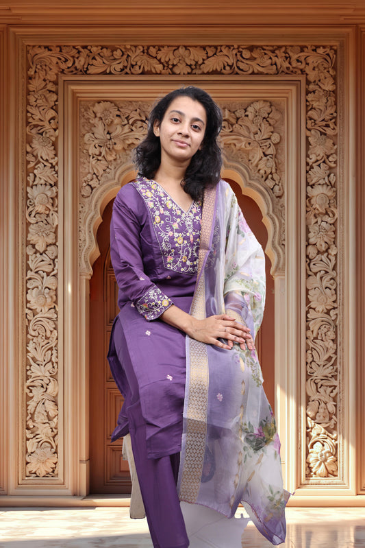PickCell Embroidery Work Premium Kurti with Pyajama and Dupatta