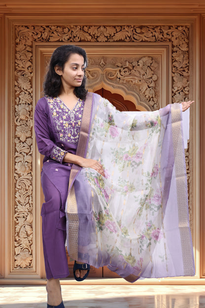 PickCell Embroidery Work Premium Kurti with Pyajama and Dupatta