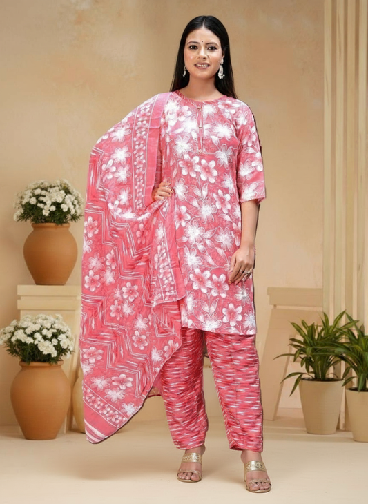 PickCell Women Kurti with Botttom & Dupatta (3 pcs set)
