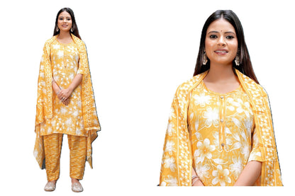 PickCell Women Kurti with Botttom & Dupatta (3 pcs set)