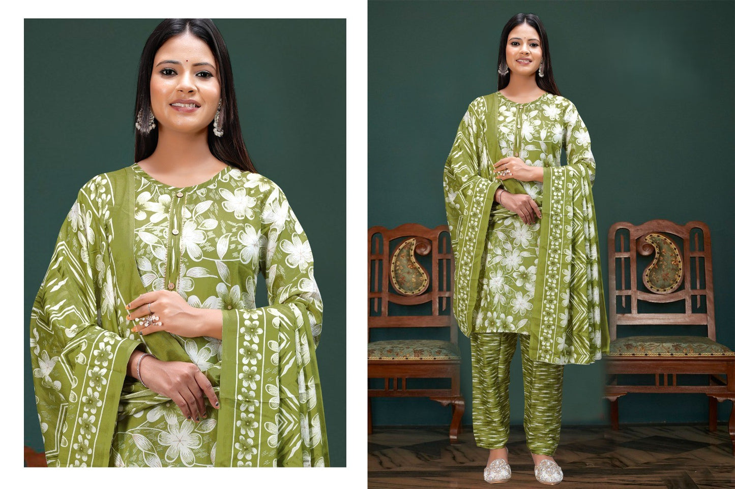 PickCell Women Kurti with Botttom & Dupatta (3 pcs set)