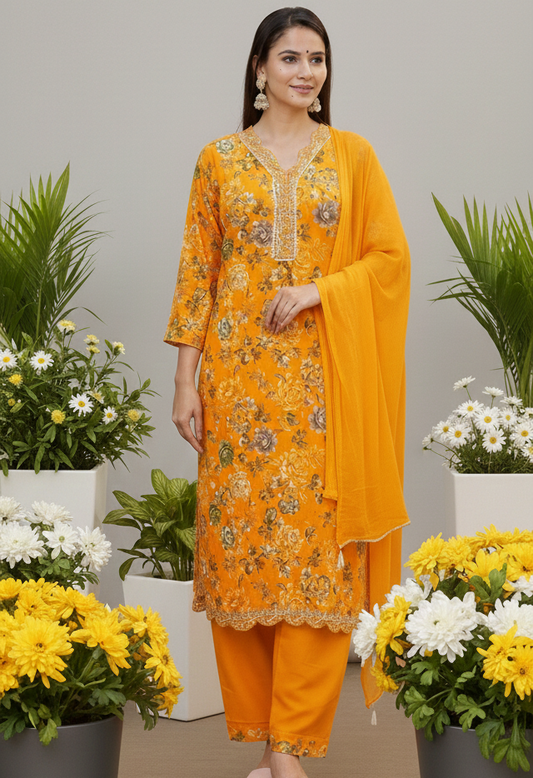 PickCell Foil Print Embrodiary Work 3 Pcs Set