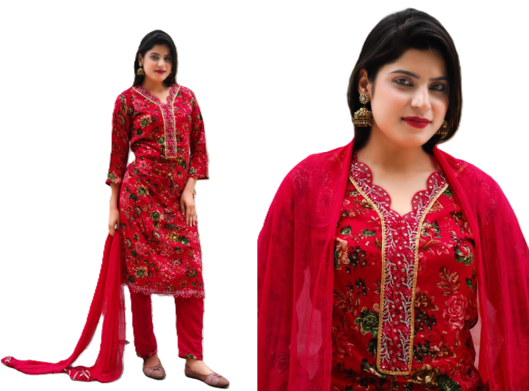 PickCell Foil Print Embrodiary Work 3 Pcs Set