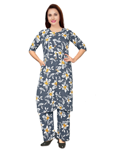 PickCell Heavy Reyon Printed Long Coord Set  for Women