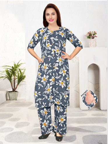 PickCell Heavy Reyon Printed Long Coord Set  for Women