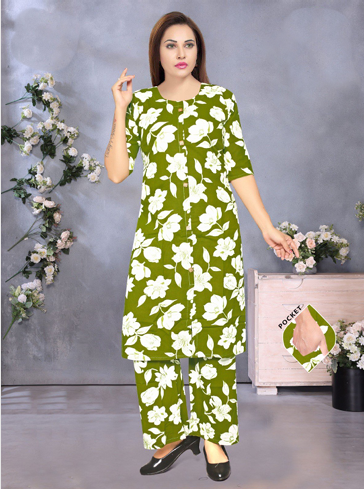 PickCell Heavy Reyon Printed Long Coord Set  for Women