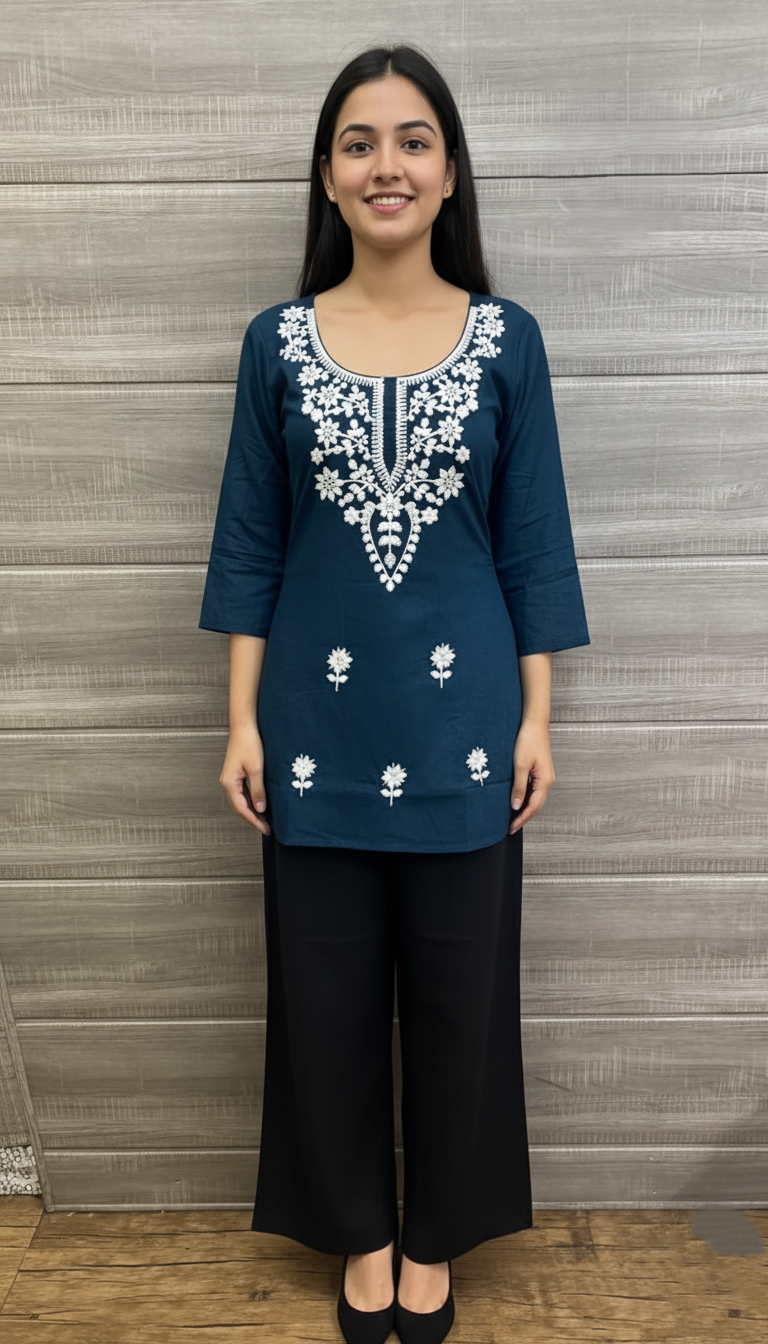 PickCell Embrodiary Work Short Kurti