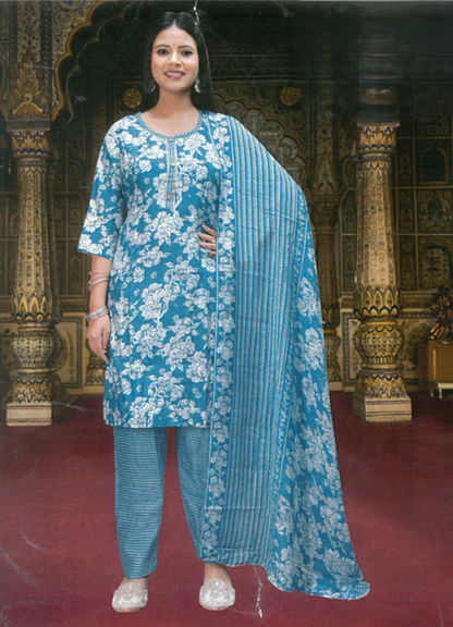 PickCell Women Kurti with Botttom & Dupatta (3 pcs set)