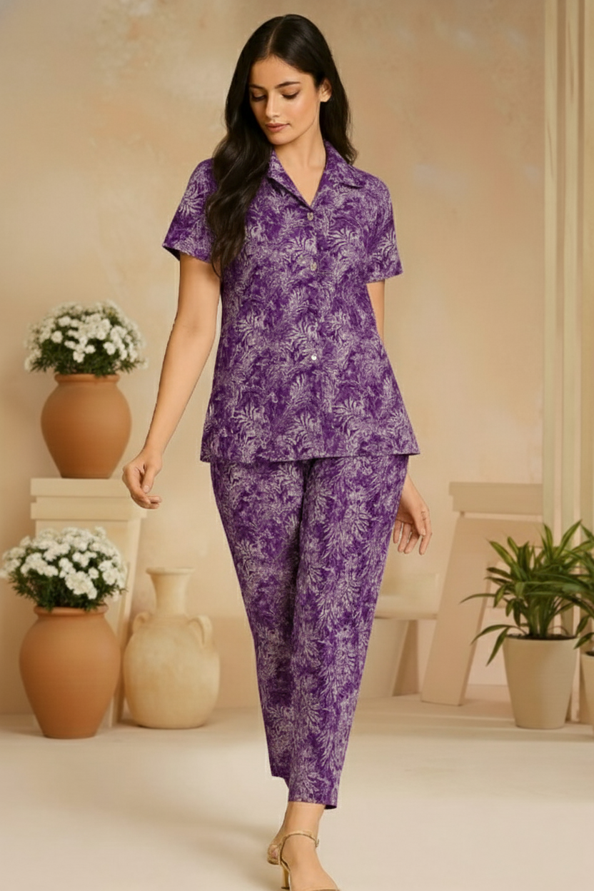 PickCell Floral Printed Delta Fabric Coord Set for Women