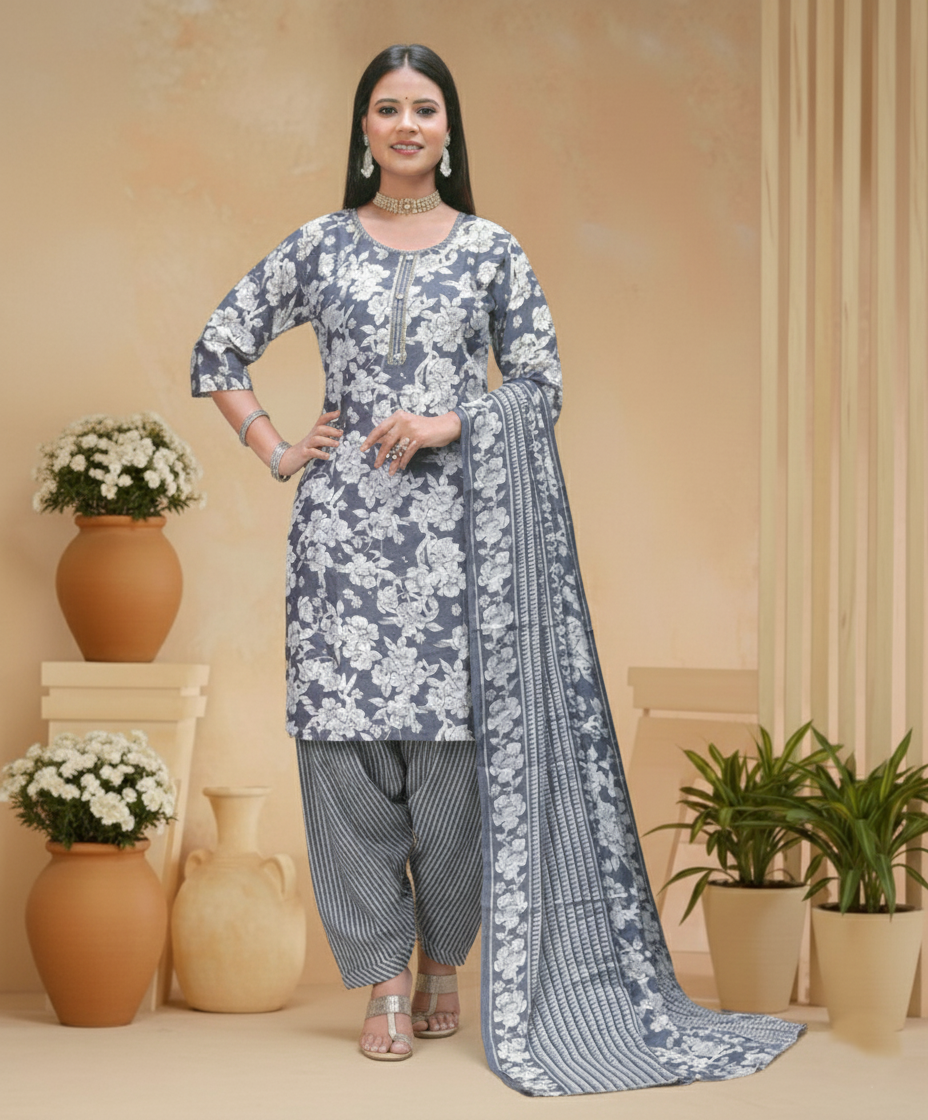 PickCell Women Kurti with Botttom & Dupatta (3 pcs set)