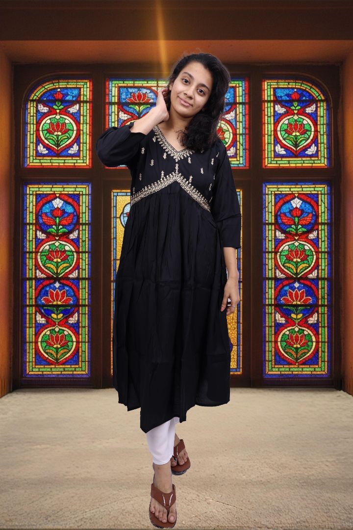 PickCell Embrodiary Long Frock Kurti