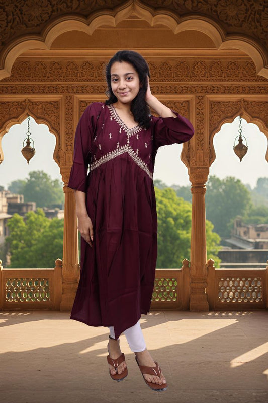 PickCell Embrodiary Long Frock Kurti