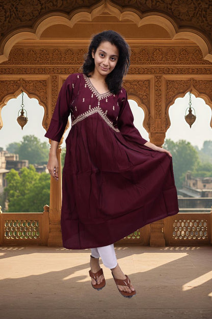 PickCell Embrodiary Long Frock Kurti