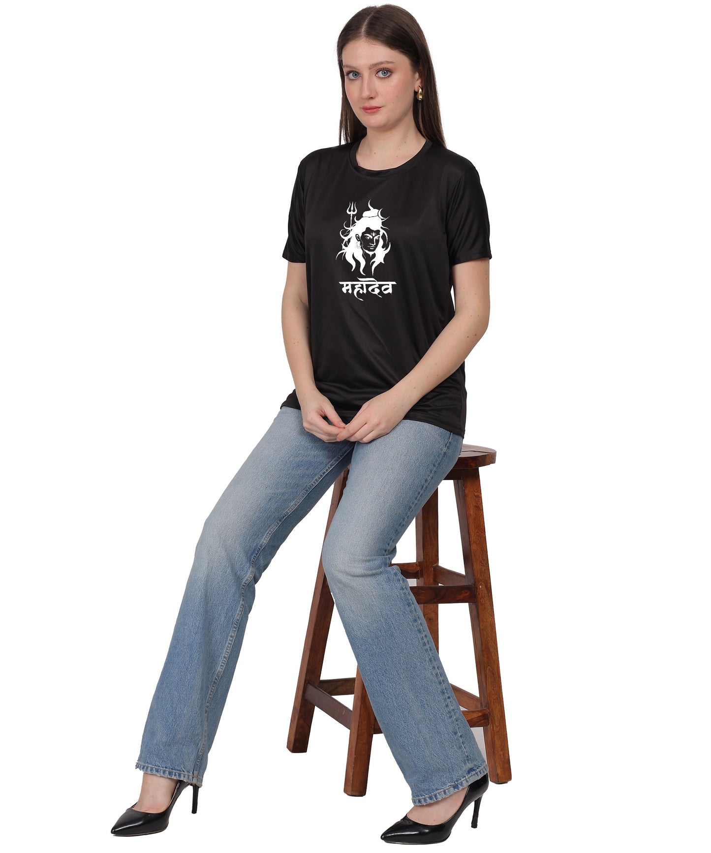 Mahadev Graphic Print Cotton T-Shirt, Round Neck, Short Sleeve