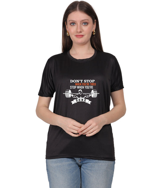 Motivational Gym Workout T-Shirt, Cotton, Short Sleeve, Regular Fit, Barbell Design