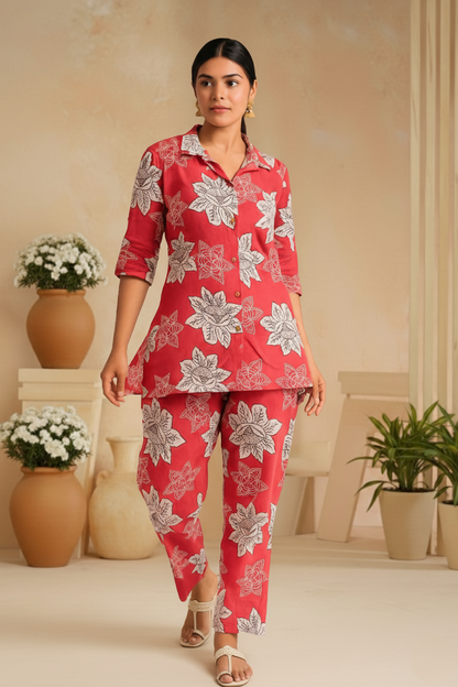 PickCell Printed Delta Fabric Coord Set for Women