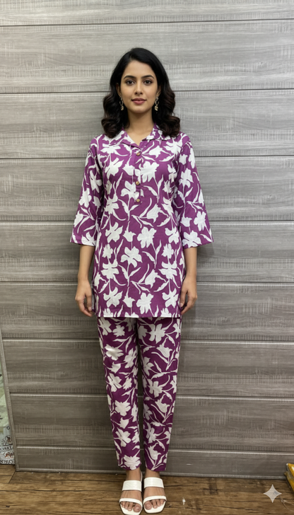 PickCell Printed Coord Set for Women