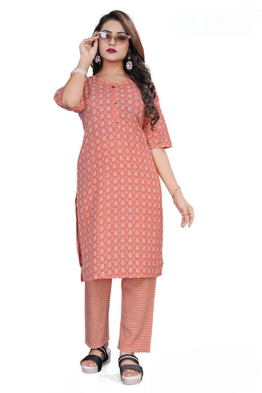 PickCell Khushi Printed Kurti with Bottom – Rayon Fabric
