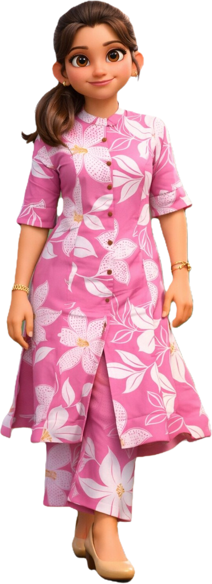 PickCell Premium Pure Cotton Printed Coord Set for Women