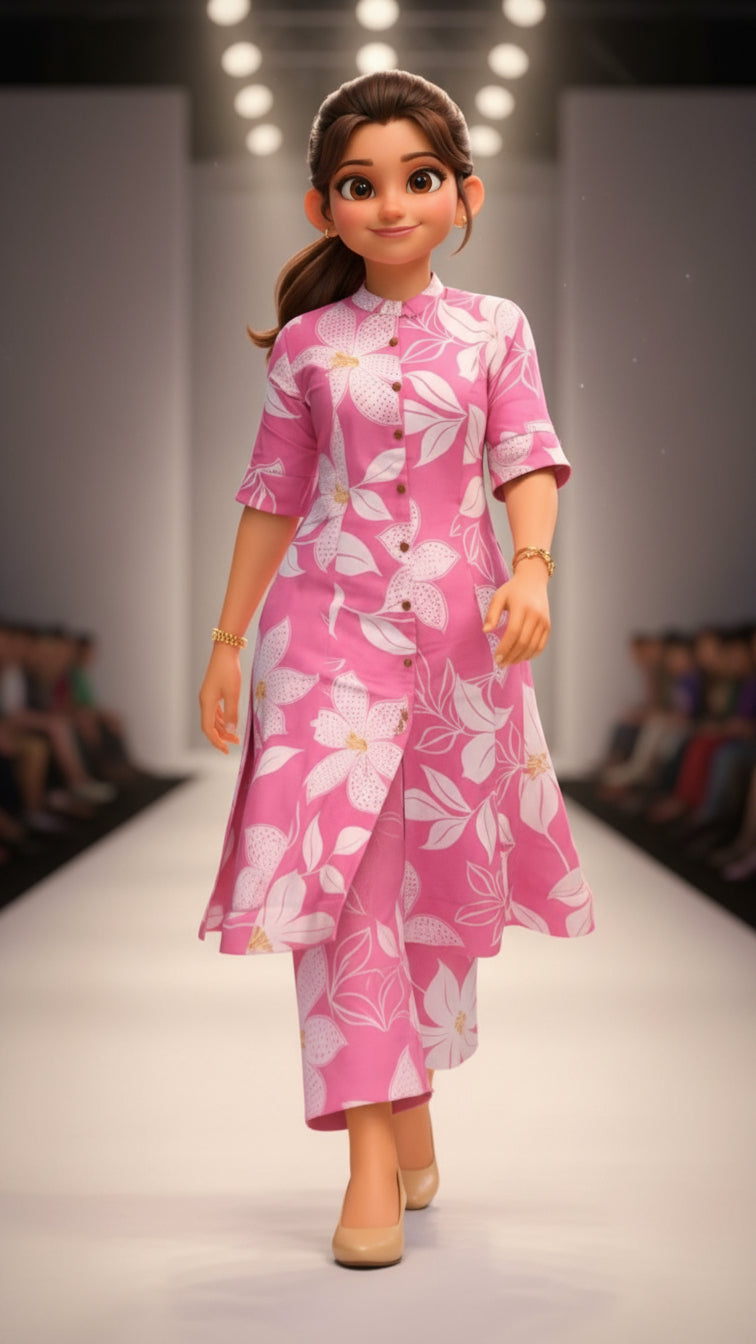 PickCell Premium Pure Cotton Printed Coord Set for Women