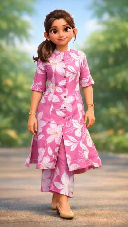 PickCell Premium Pure Cotton Printed Coord Set for Women