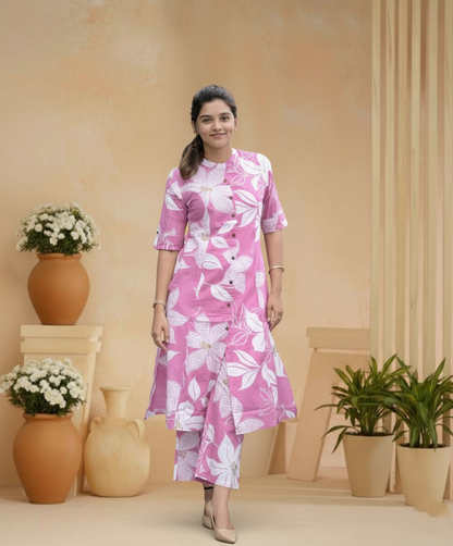 PickCell Premium Pure Cotton Printed Coord Set for Women