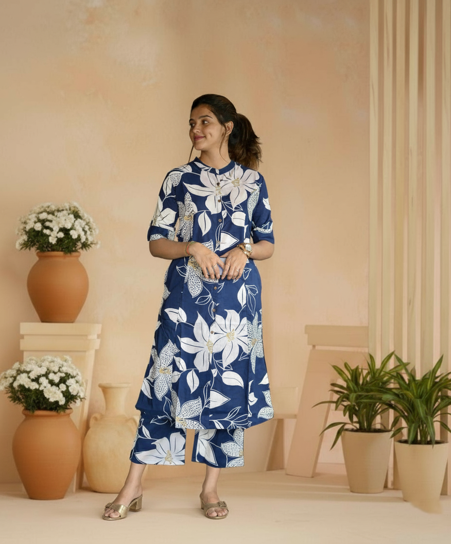PickCell Premium Pure Cotton Printed Coord Set for Women