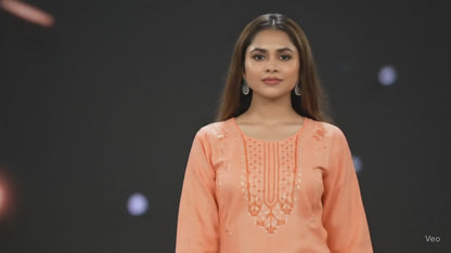 PickCell Woman Sanaya Embroidery Work  Long Kurti with Bottom