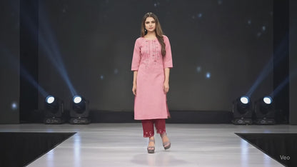 PickCell Woman Sanaya Embroidery Work  Long Kurti with Bottom