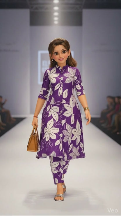 PickCell Premium Pure Cotton Printed Coord Set for Women