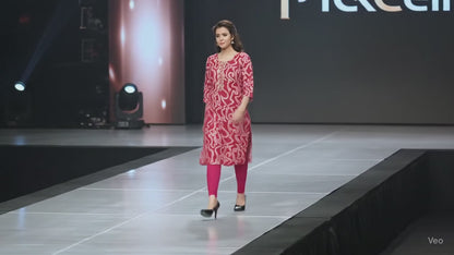 PickCell Komal Foil Print Full Sleeves Kurti – Rayon Fabric