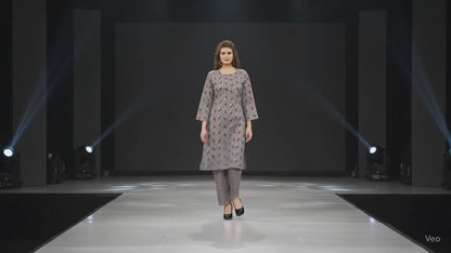 PickCell Women's Foil Print  Cotton Designer Kurti With Pant